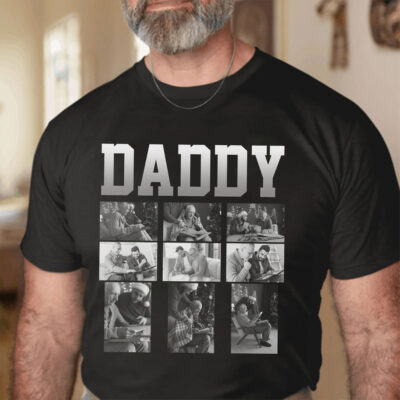 Custom Photo B&W T-Shirt – Personalized Gift for Dad – Father’s Day Gift