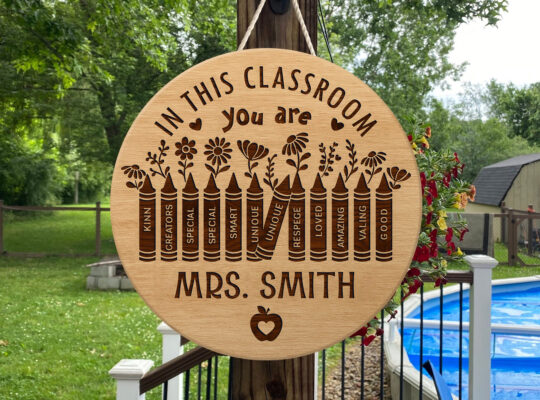 Custom 3D Teacher Door Sign – Personalized Classroom Decor