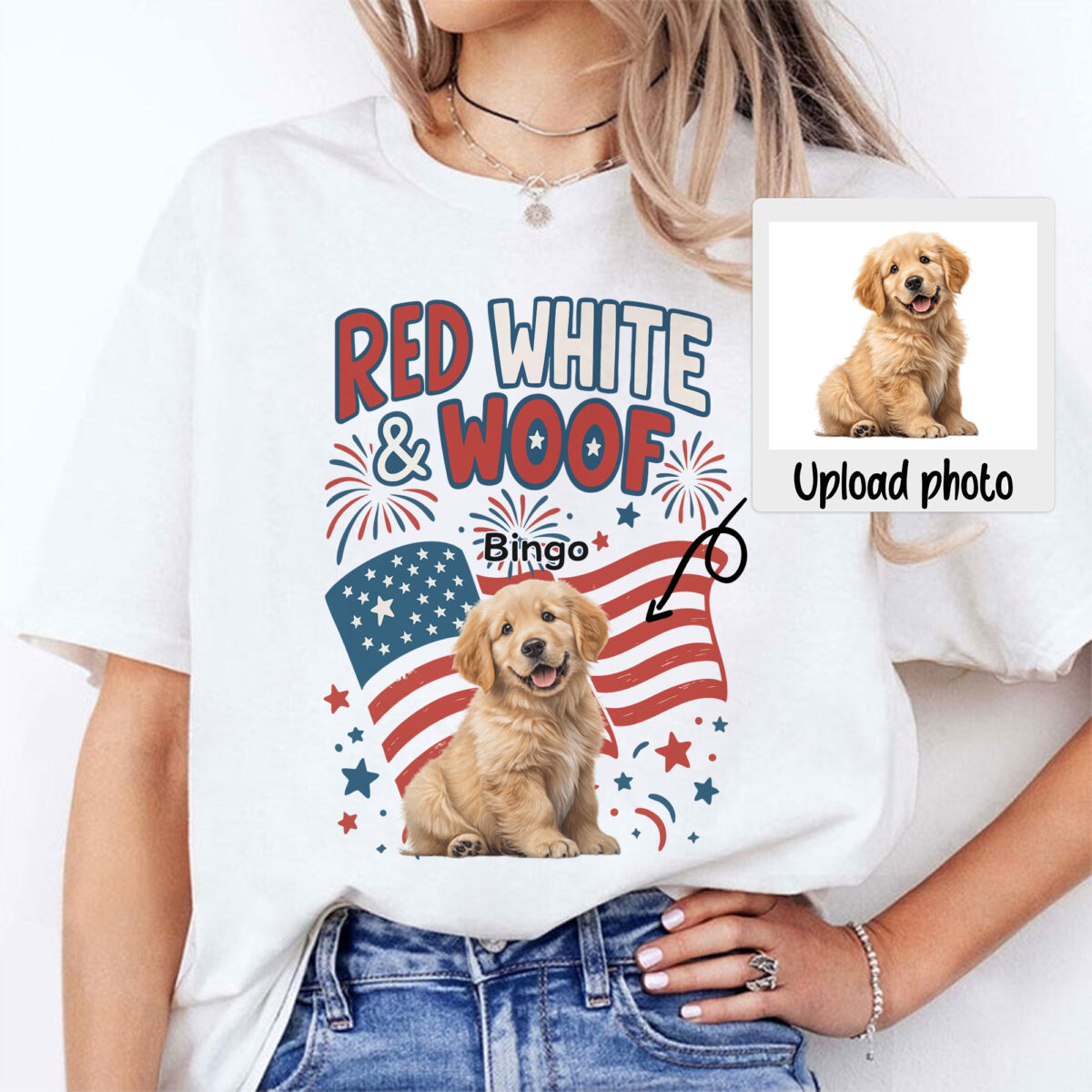 Red White Woof Shirt – Personalized 4th of July Dog Lover Tee