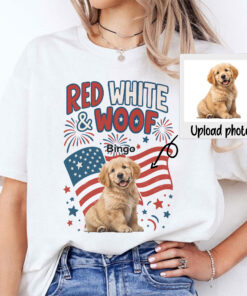 Red White Woof Shirt – Personalized 4th of July Dog Lover Tee