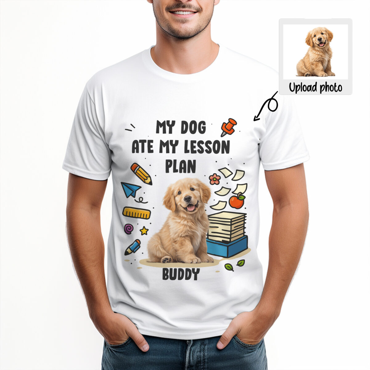 My Dog Ate My Lesson Plan Personalized Teacher T‑Shirt
