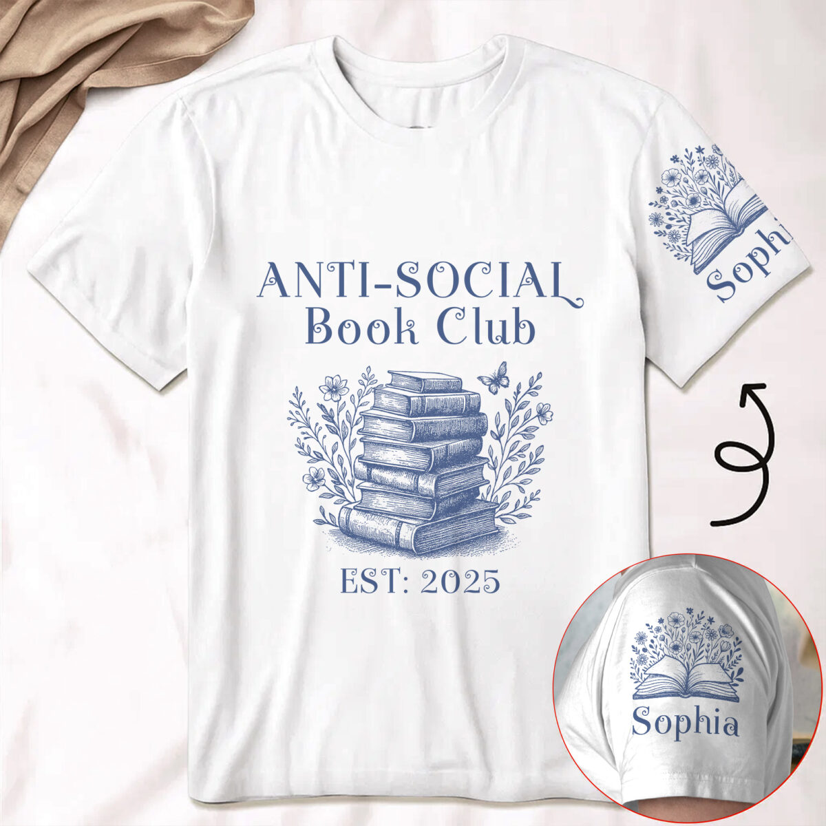Book Club Toile de Jouy Style Personalized Shirt