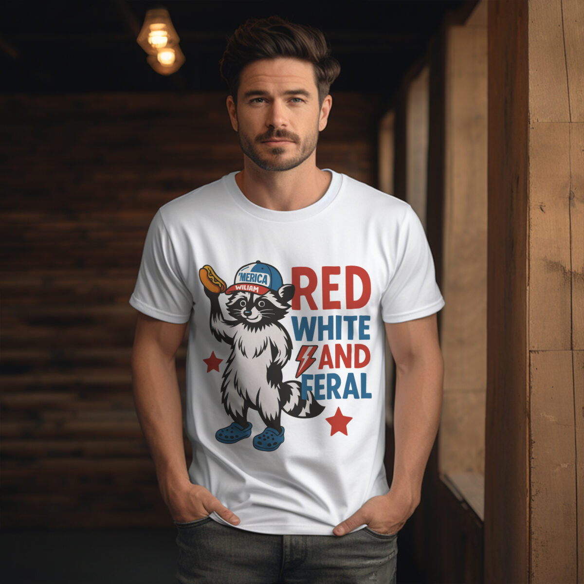 Funny Personalized Raccoon 4th of July Shirt – Custom Patriotic Tee