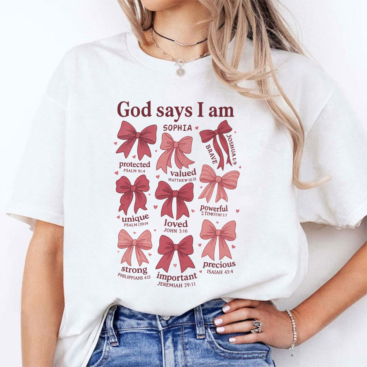 God Says I Am Coquette Style Personalized Faith-Based Shirt