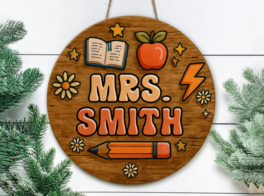Personalized 3D Teacher Door Sign with Name