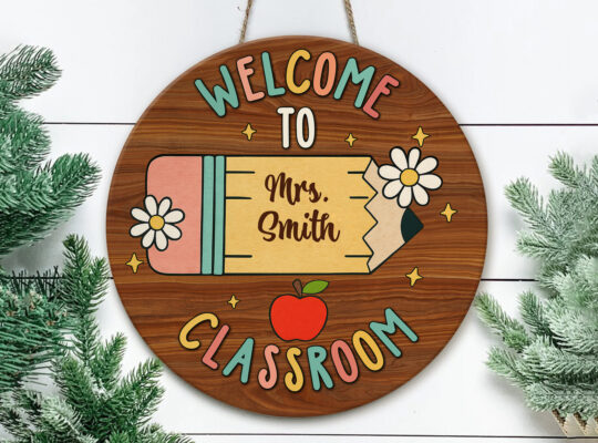 Personalized 3D Wooden Classroom Hanger