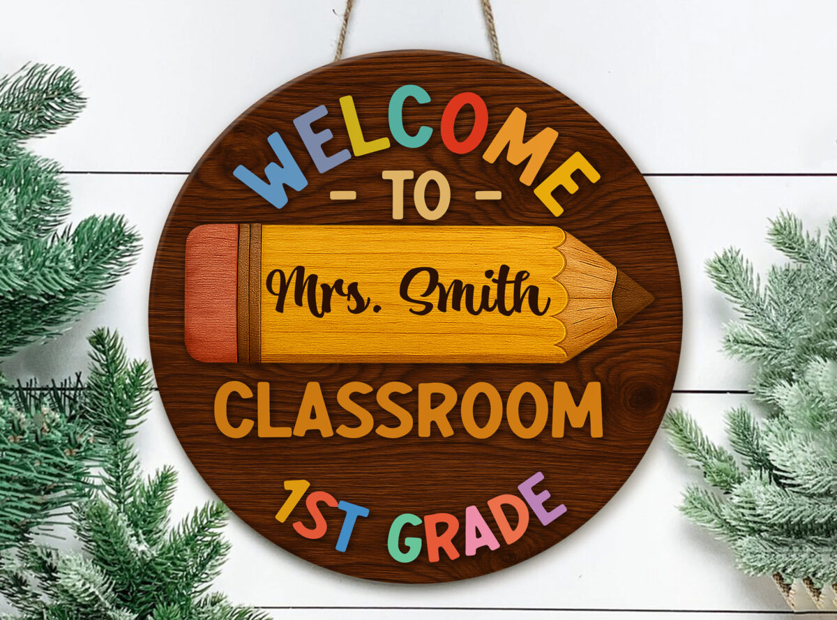 Personalized 3D Classroom Sign for 1st Grade