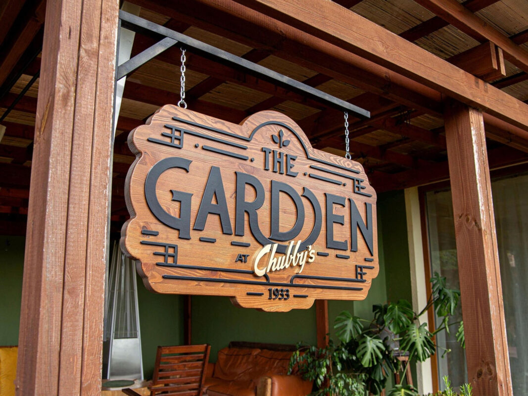 Custom Outdoor sign for business - Solid wood logo signage