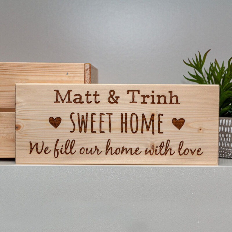 Personalised home sweet home wooden sign - Freestanding Home Sign