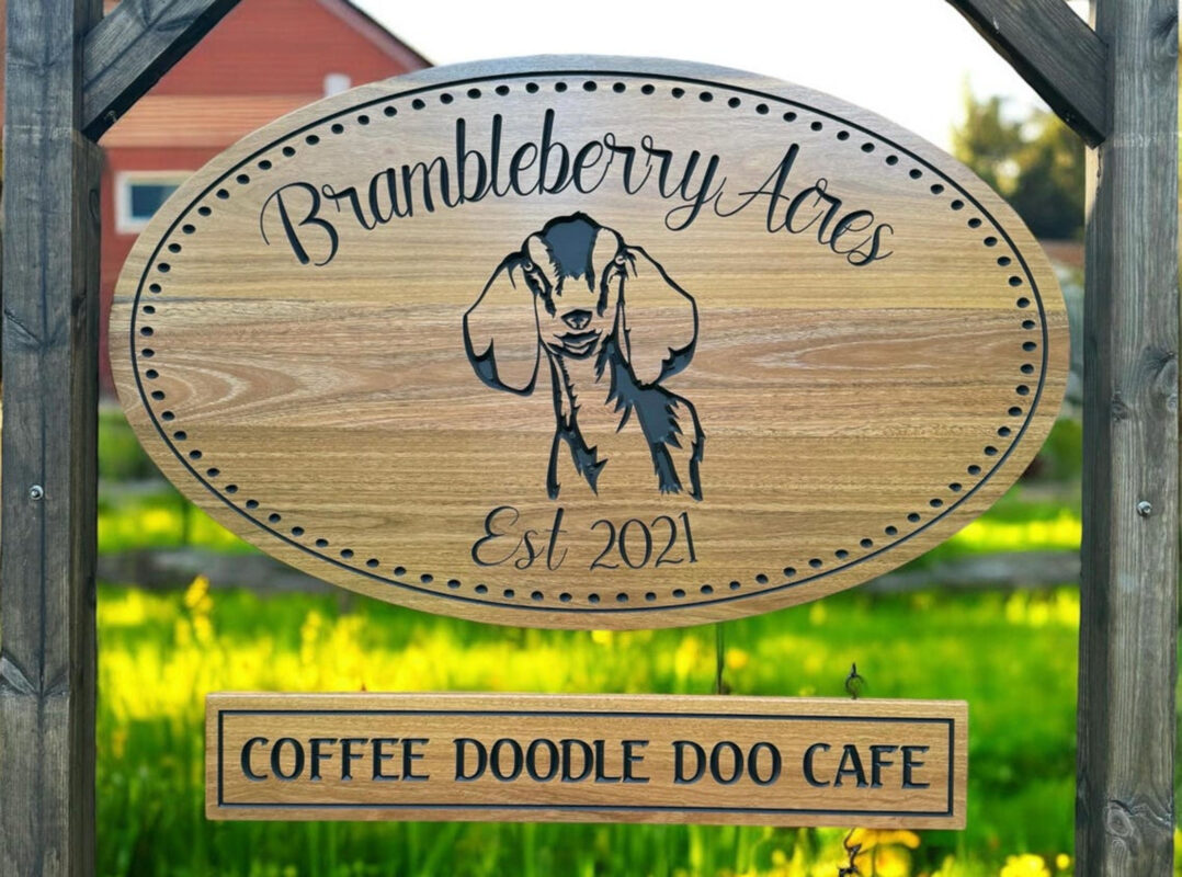 Wooden Double Hanging Custom Property Sign - Business Sign - Ranch Sign