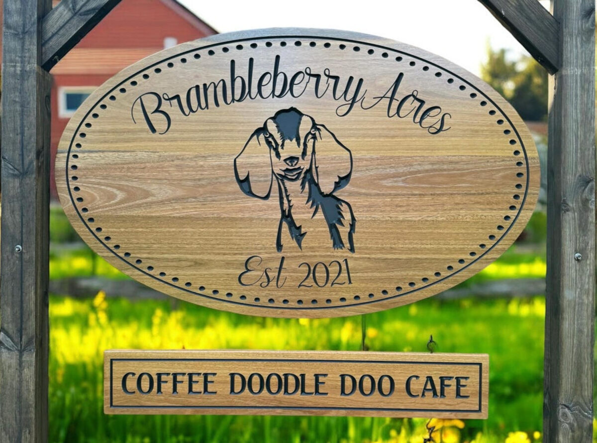 Wooden Double Hanging Custom Property Sign - Business Sign - Ranch Sign