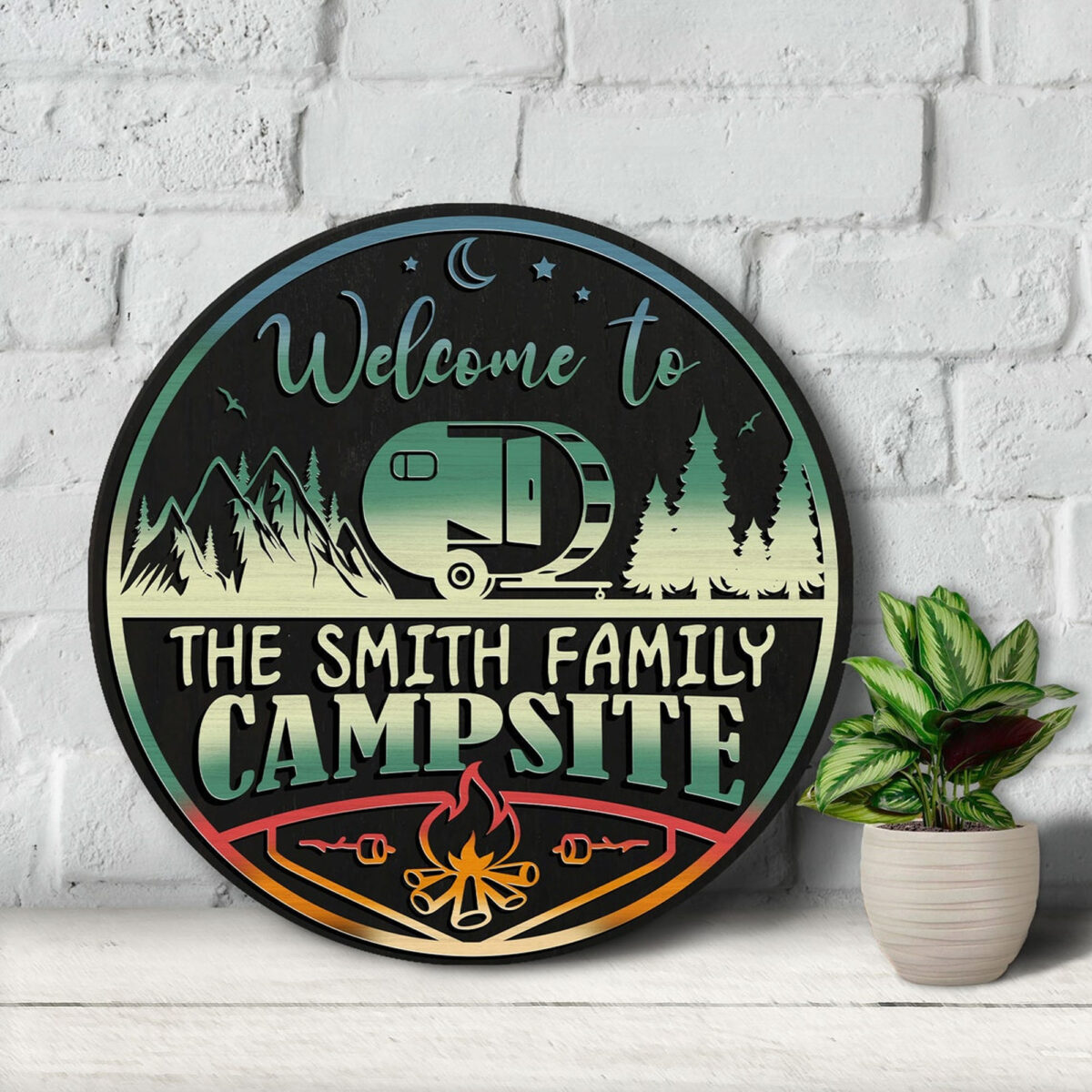 Personalized Welcome To Campsite Wooden Sign - Campsite Wooden Sign