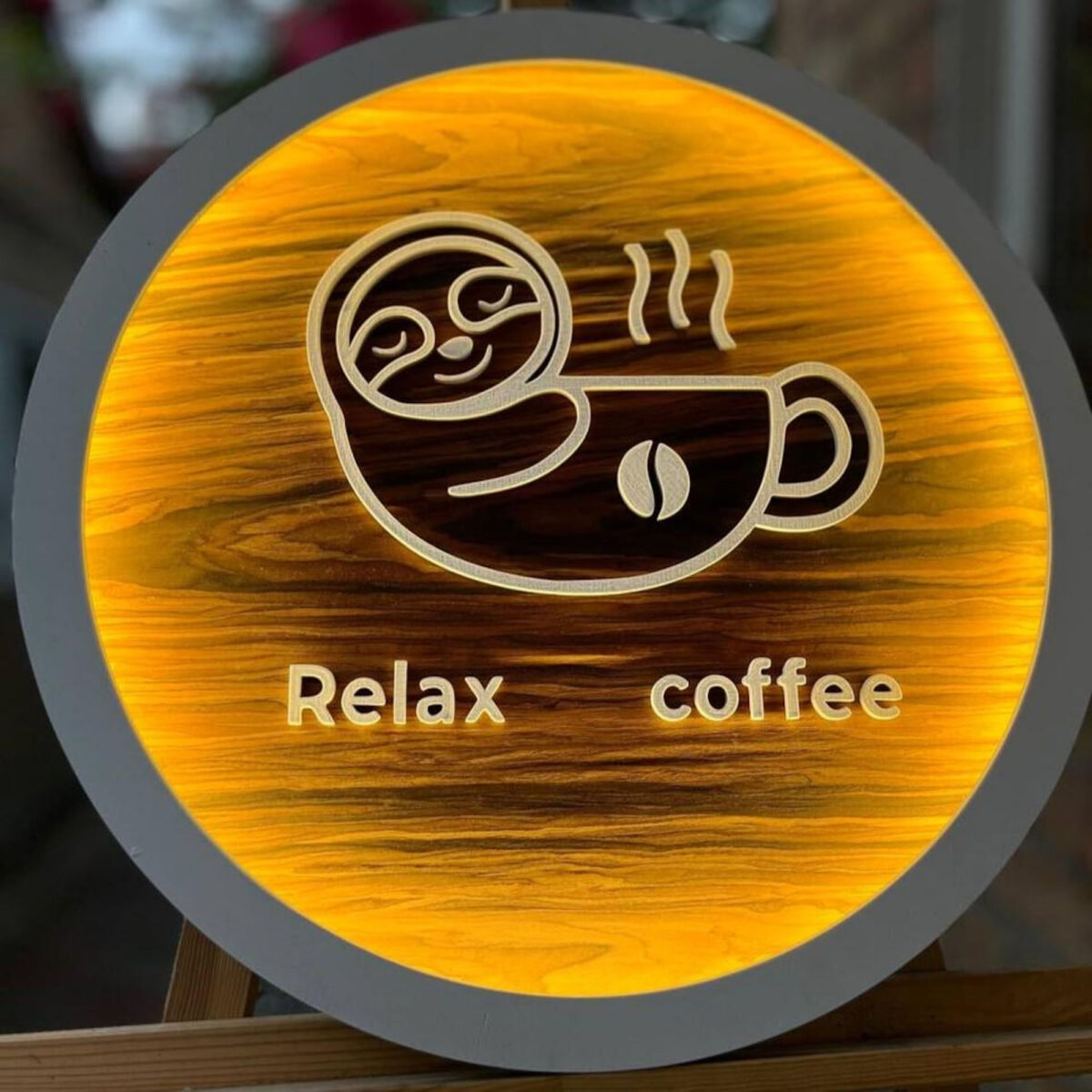 3D Wooden Logo from Natural Wood Business Sign Eco-friendly Wooden Sign Custom 3D Logo with Backlighting